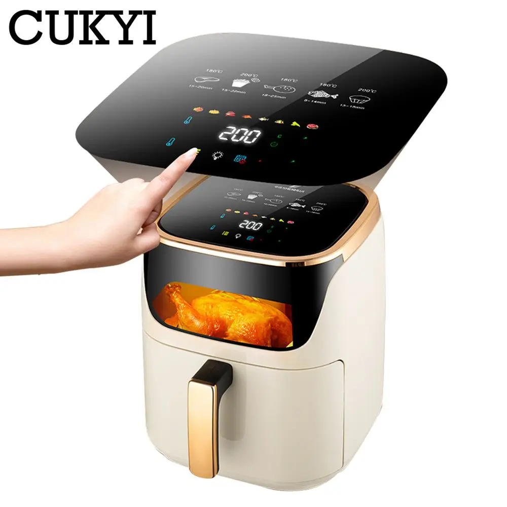 CUKYI 9L Household Air Fryer Electric Baking Oven Automatic Cooking Machine French Fries Maker Fruit Dryer BBQ Machine Oil Free