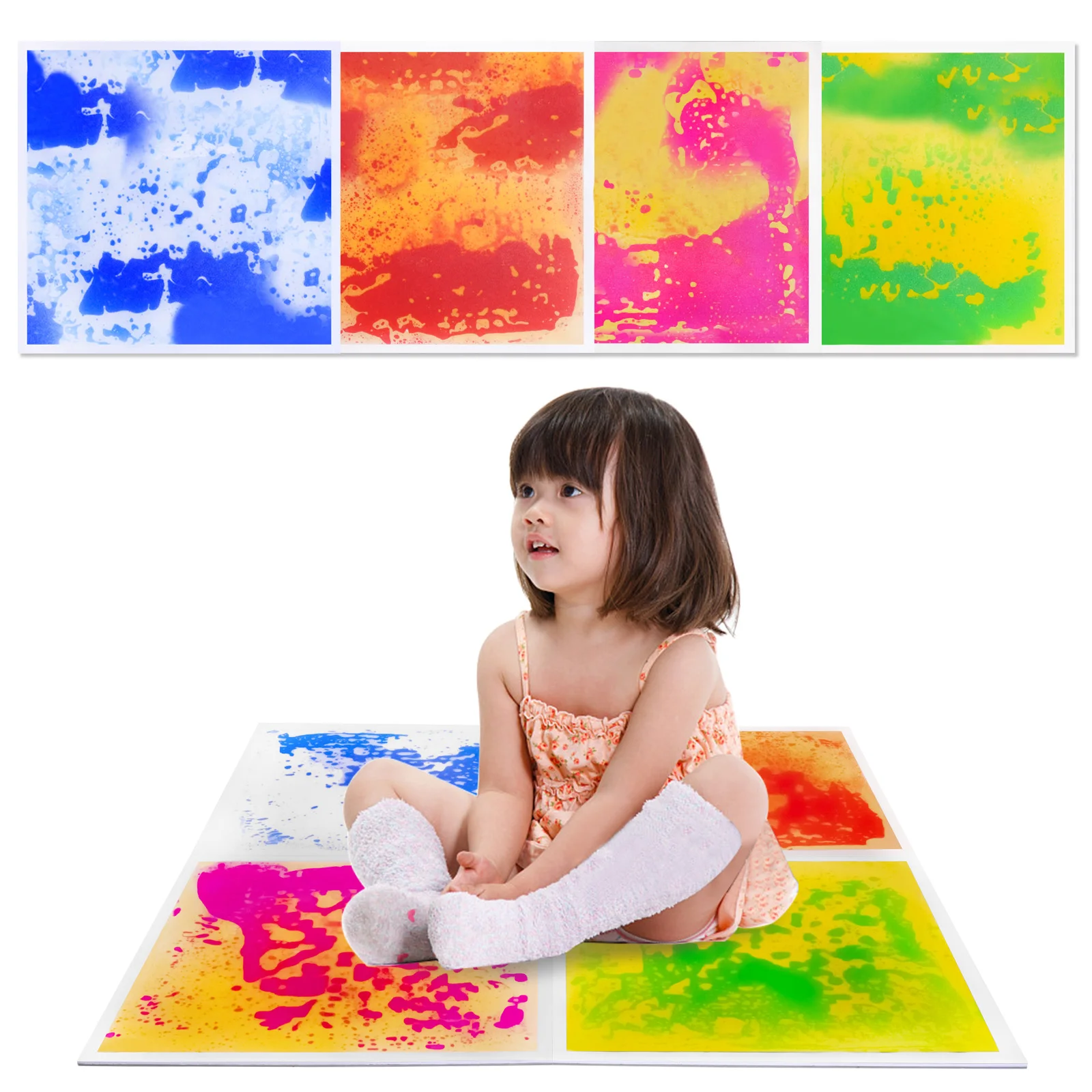 4 szt. sensorycznych płytek podłogowych dla maluchów i mata do zabawy dla dzieci, idealne do wczesnej edukacji, miękka mata do zabawy dla dzieci.