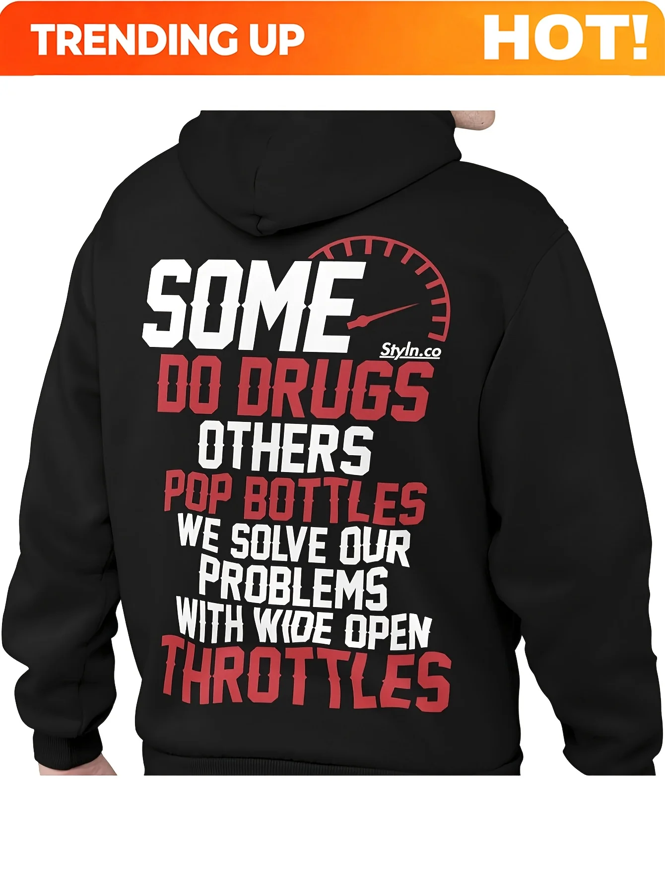 Customization STYLN Men'S Hoodie - Striking SOME DO DRUGS Street Racing Sweater, Blend Pullover Hoodie Featuring A Front Pocket