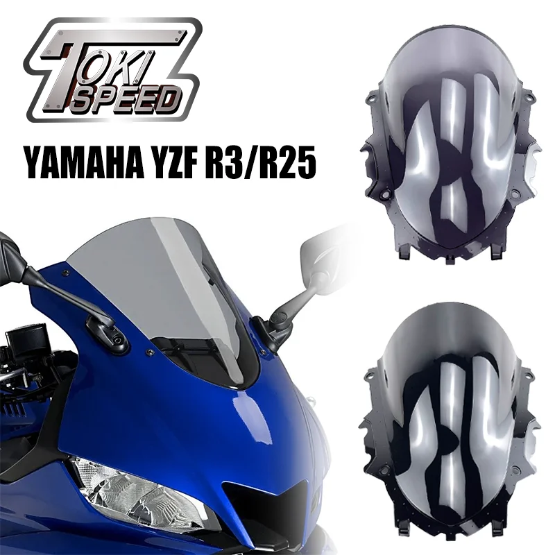 Windshield For YAMAHA YZF-R3 YZF-R25 YZF R25 YZF R3 2019-2024 Motorcycle Front Screen Windshield Fairing Windshield