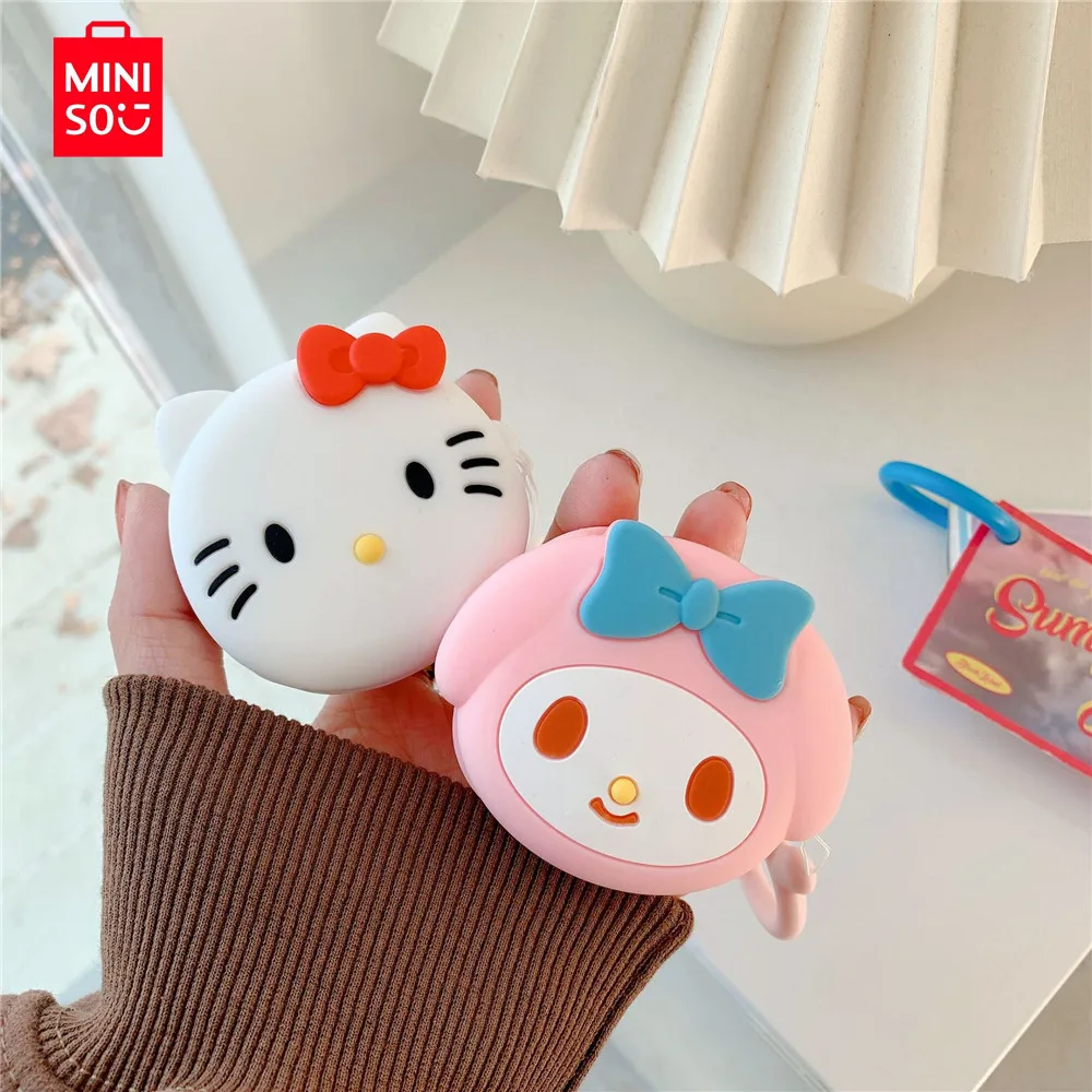 MINISO Hello Kitty Earphone Case Cover For Samsung Galaxy Buds Live/2Pro/FE Silicone Wireless Earbuds Protective Cover With Hook