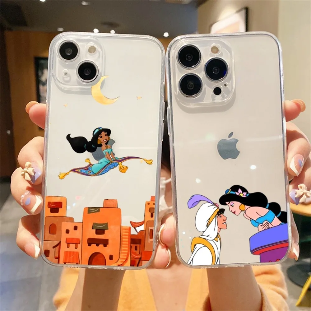 Aladdin Jasmine Princess Casing Phone Case For Iphone 15 11 13 14 Pro Max 7 8 Plus X Xr Xs Max Se2020 12mini Transparent Cover