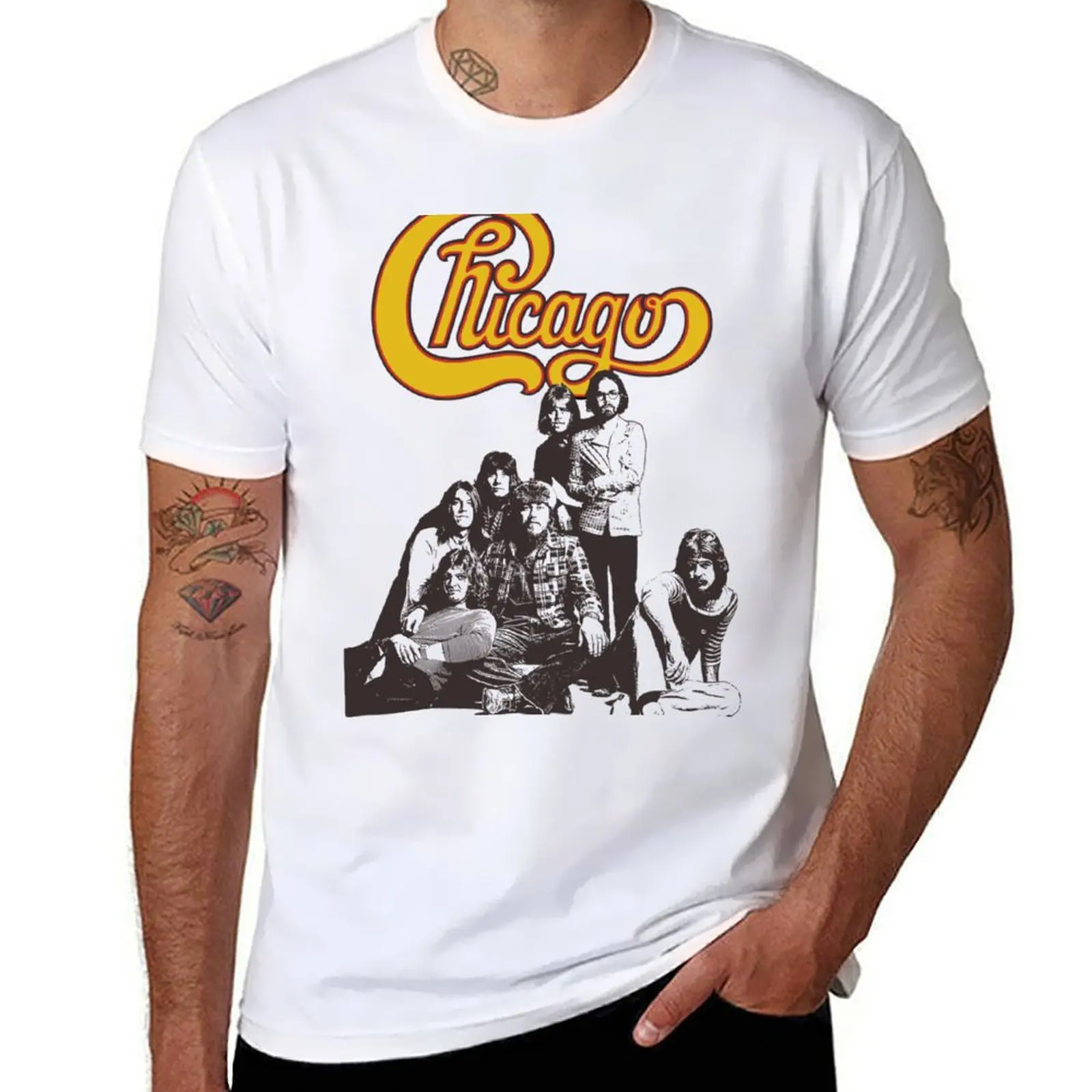 

Chicago T-Shirt t shirts for man graphic tees black cotton t-shirt plain for man package man t shirt summer T-shirt