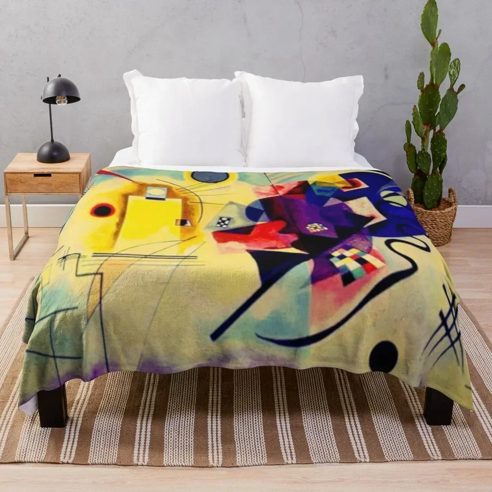 

Yellow-Red-Blue | Kandinsky Abstract Art Throw Blanket Summer Cool Breathable Blanket for Sleeping