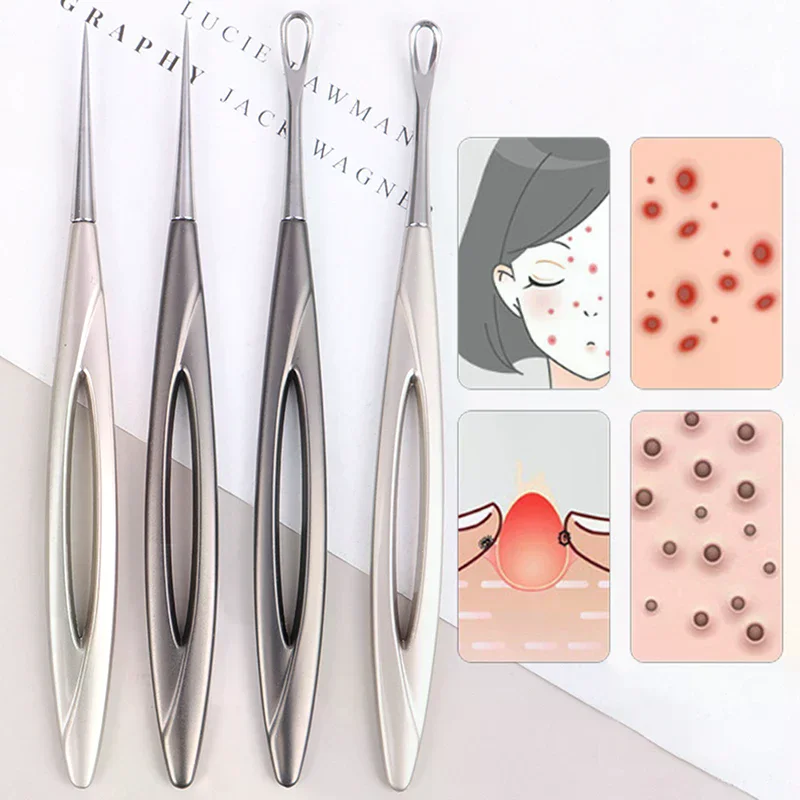 Acné aiguille points noirs pince dissolvant Extraction pores tête noire nettoyant visage soins de la peau nettoyage en profondeur aiguille outils