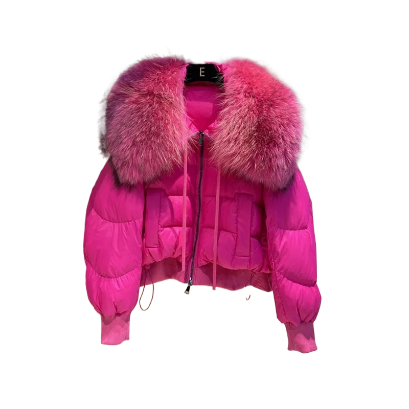 Detachable imitation fur collar short down jacket women's jacket winter new version good-looking jacket