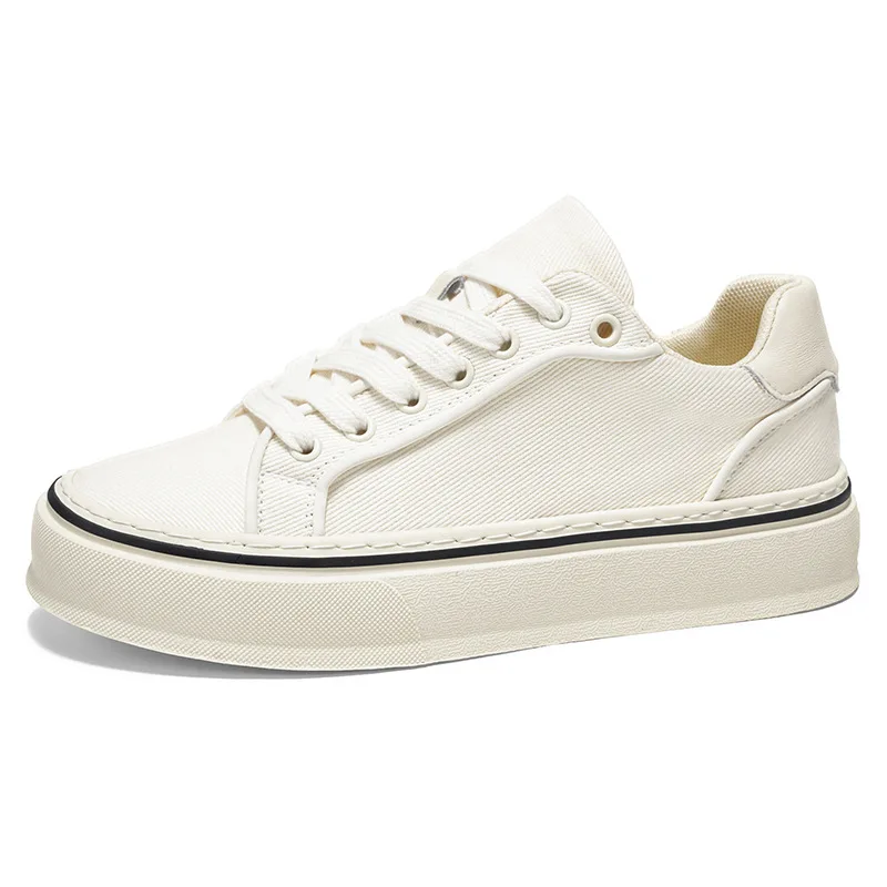 2026 New Canvas Trendy Fashion Sports Breathable Thick Bottom Versatile Casual White Board Shoes Men's Shoes