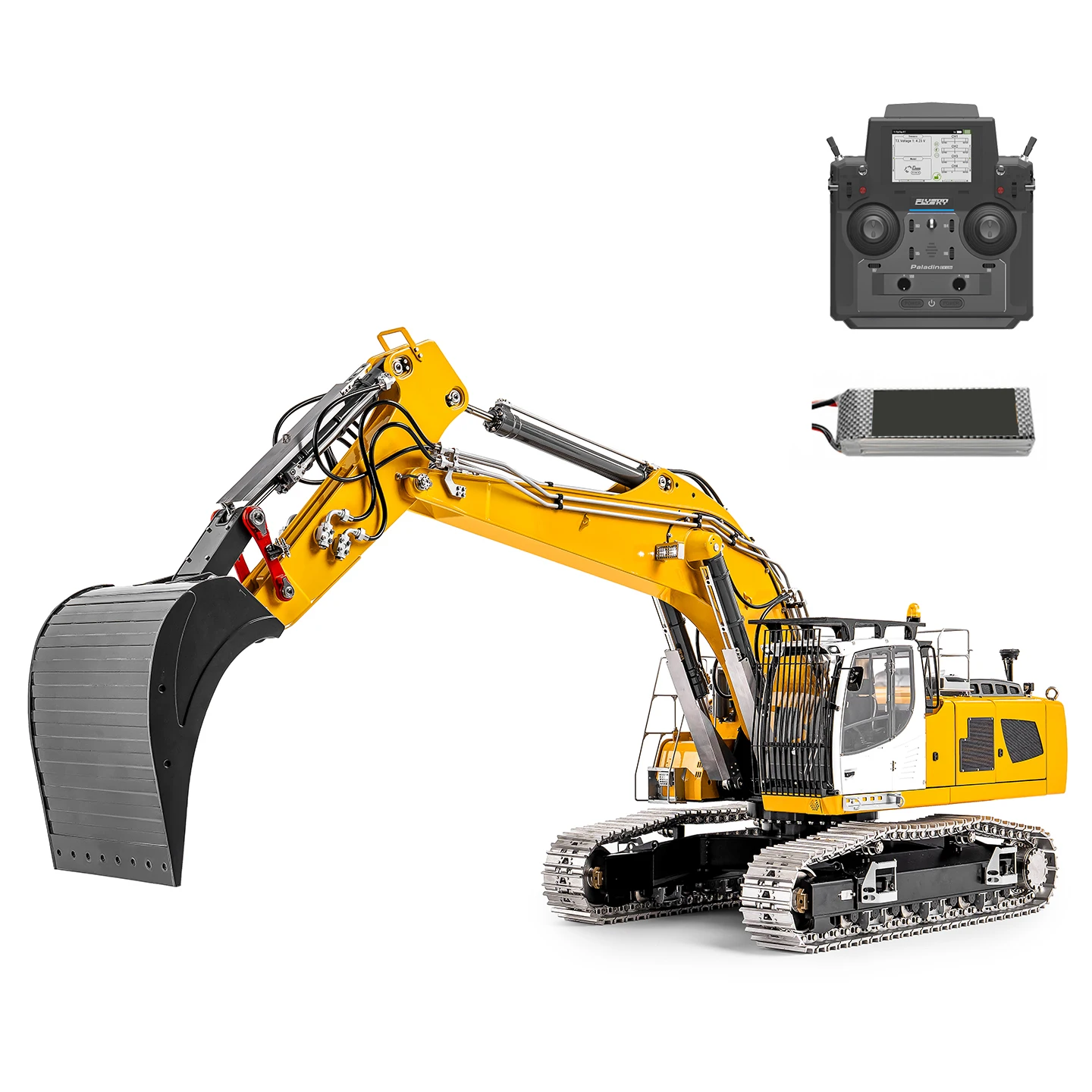 LESU LR956 2암 6채널 95% 금속 1/14 원격 제어 유압 굴삭기 RC 디거 건설 차량 4MPA 듀얼 펌프 라이트