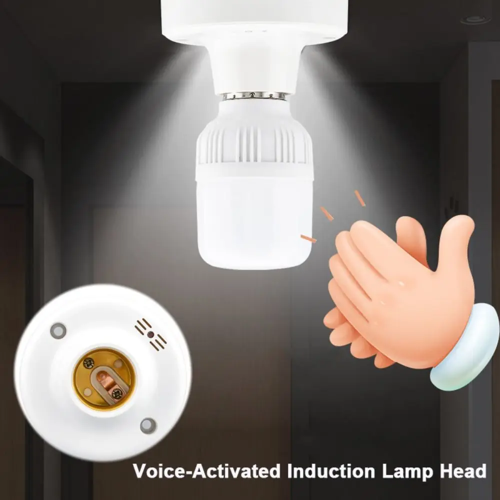 Wall Mount Sound Voice Control Induction Light Bulb Ceiling Lamp Base LED Bulb Socket E27 Lamp Holder