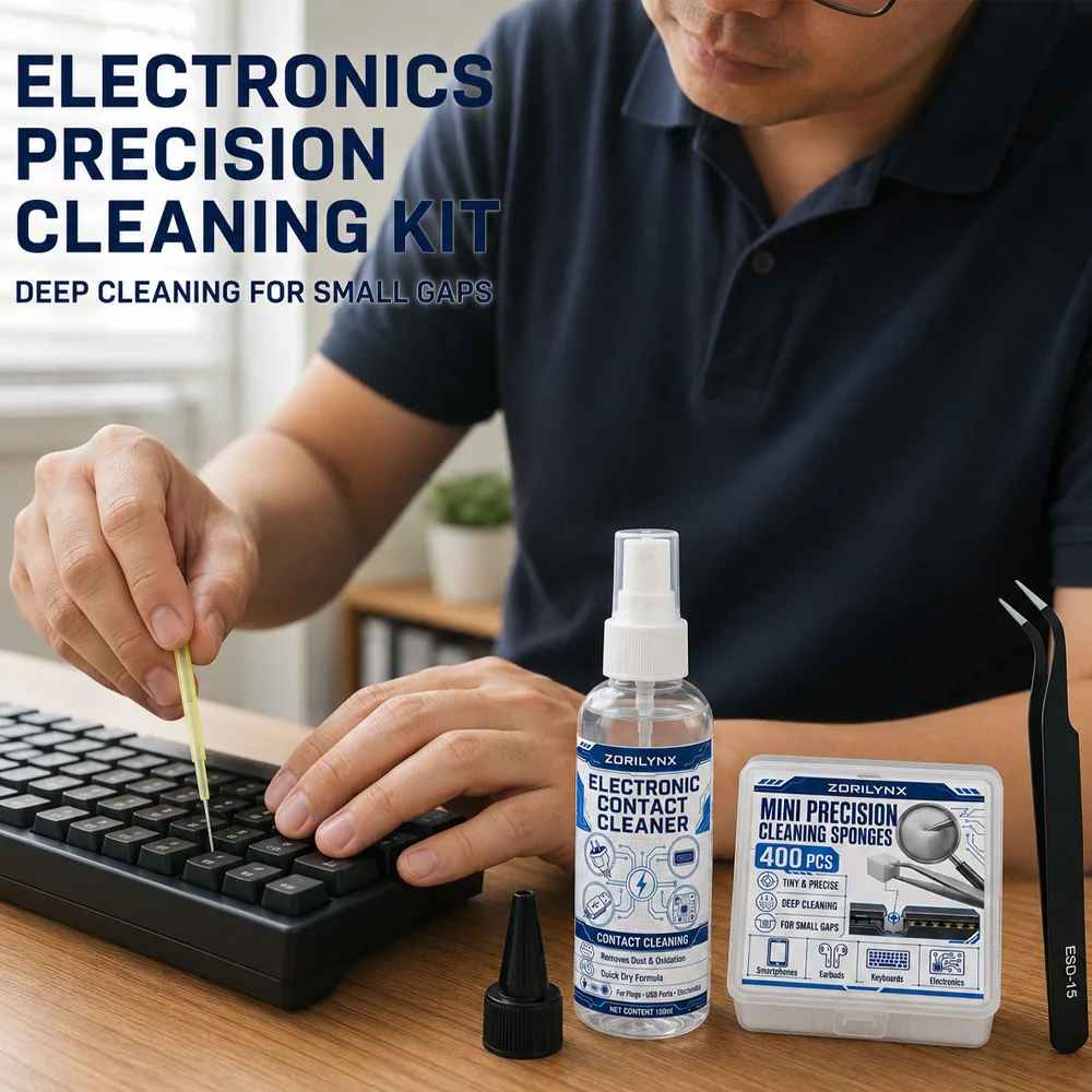 Electronics Precision Cleaning Sets Electronic Contact Cleaner Spray for Smartphones Keyboards Earbuds Small Gaps Dust Oxidation