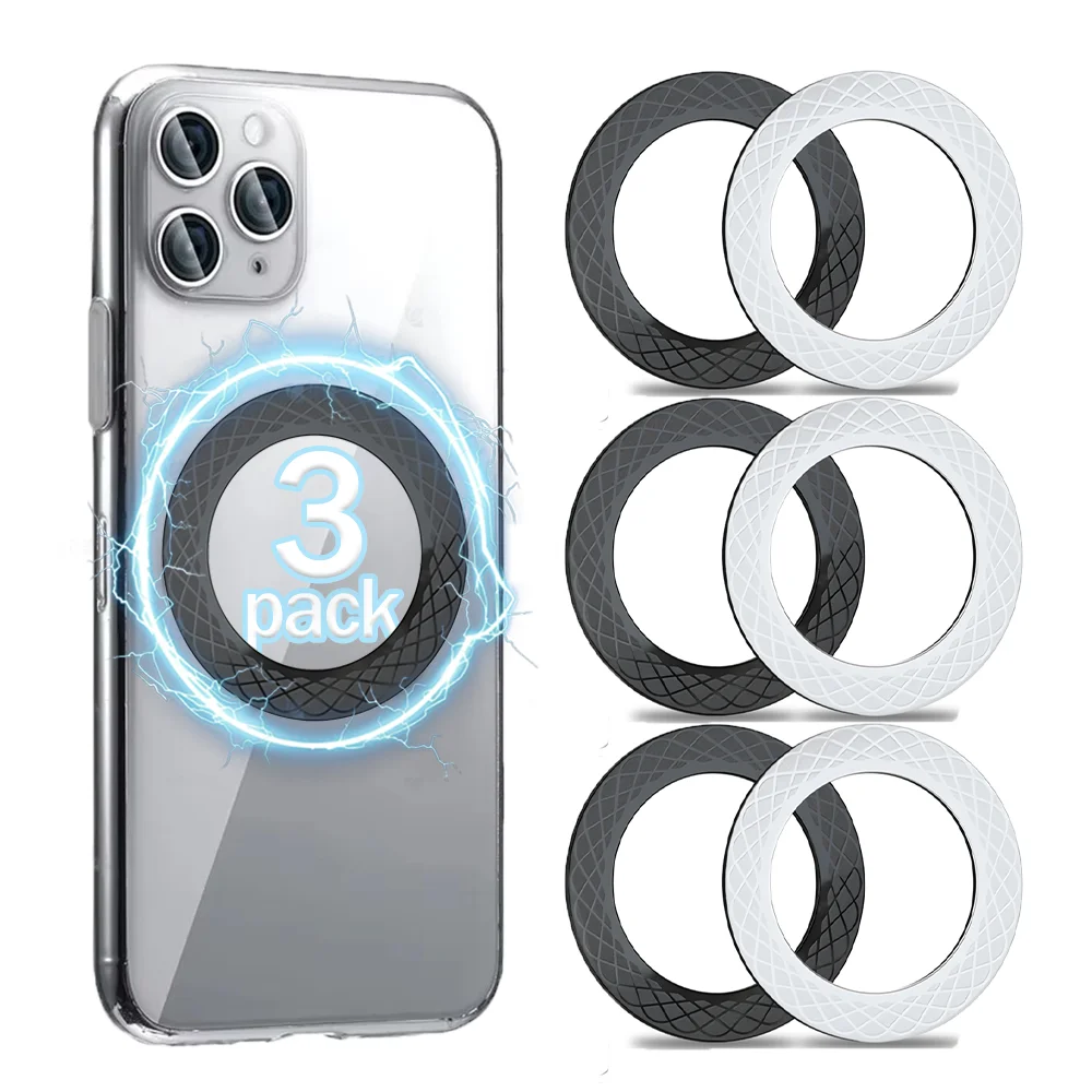 

1-3pcs Magnetic Plate Ring for Magsafe Wireless Charger Sticker Ring Magnet Car Phone Holder for IPhone 16 15 14 Xiaomi Android