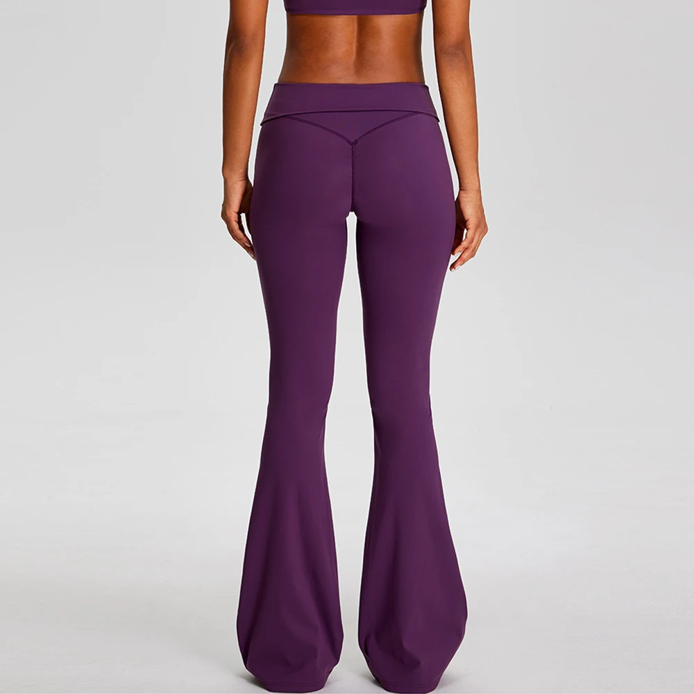 High Waist Wide Leg Yoga Pants Women's Sports Fitness Bell-bottoms Yoga Elastic Trousers Female Push Up Gym Workout Flared Pants