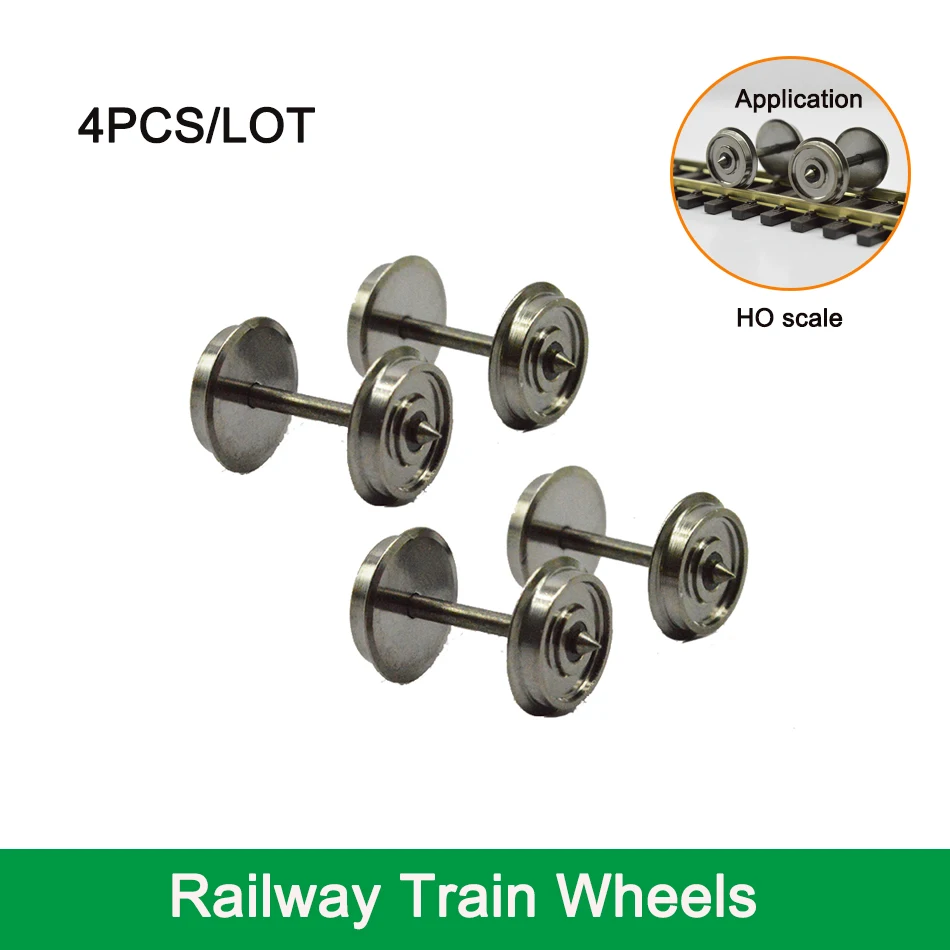 1:87 금속 바퀴 모델 기차 철도 레이아웃 DIY 디오라마 액세서리 DC 모델 빌딩 키트 4 개/몫