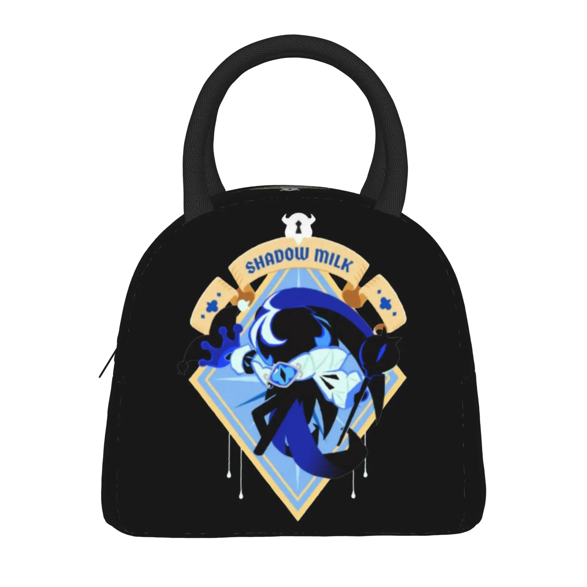 Shadow Milk Cookie  Insulated Lunch Bag Thermal Bag Lunch Container Cookie Run Kingdoms Portable Tote Lunch Box Girl Boy