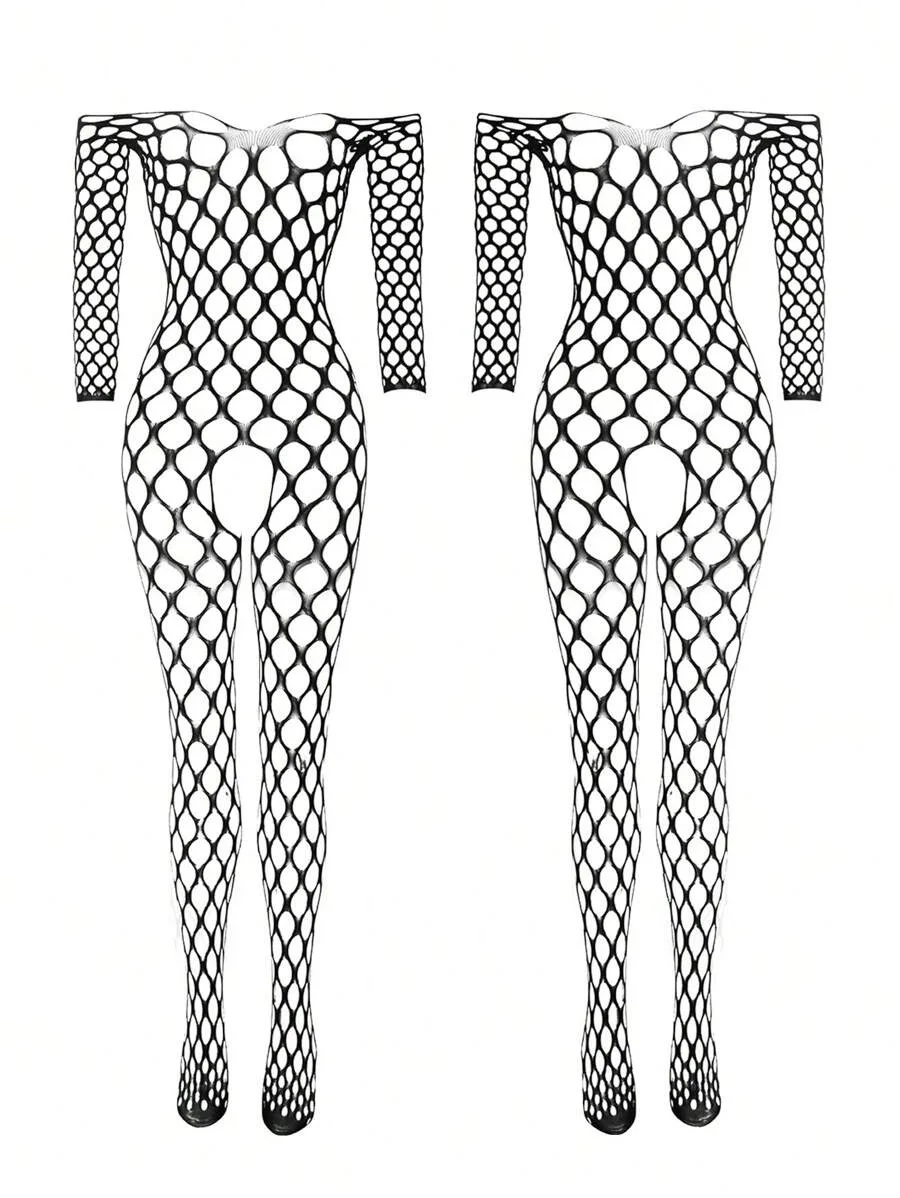 Women Sexy Erotic Fishnet Bodysuits Catsuit Transparent Open Crotch Bodystocking See Through Body Stockings Body Suits Lingerie