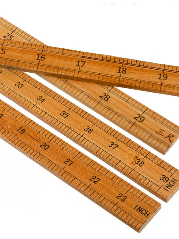 

Легкая двусторонняя бамбуковая линейка-рулетка 100 см с миллиметровой шкалой для измерения одежды и штор, натуральный цвет