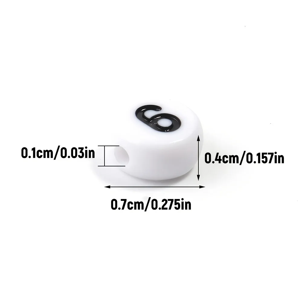 316/516pcs4 * 7mm black and white letter beads, DIY loose beads, accessories, pendants, decorative beads, holiday gifts