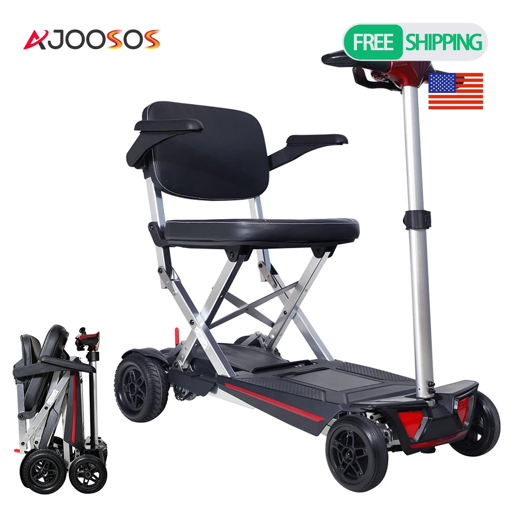 

Foldable Electric Mobility Scooter 4 Wheel Lightweight Aluminum Alloy Frame Portable Design for Adults Senior Citizens Travel