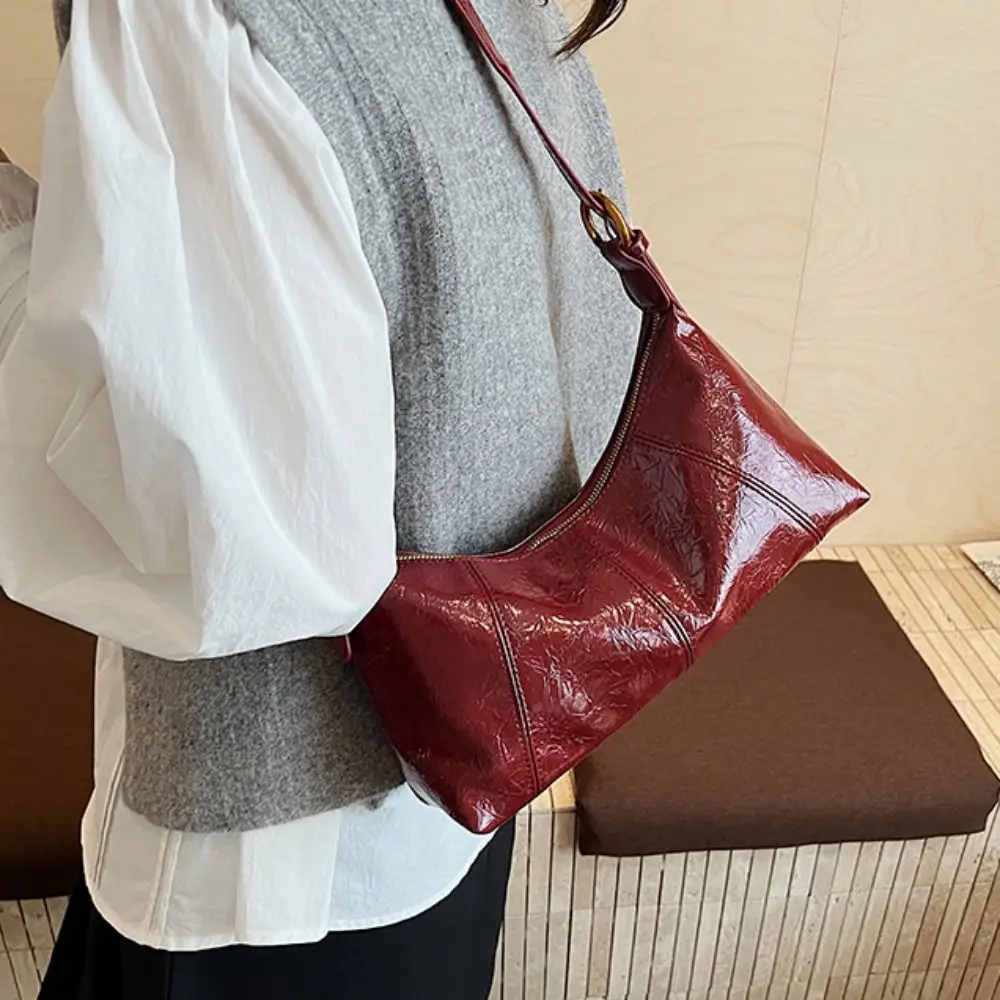 

Модная кожаная сумка подмышки в стиле ретро, однотонная французская женская сумка подмышки, сумка для отдыха и путешествий, женская сумка на плечо