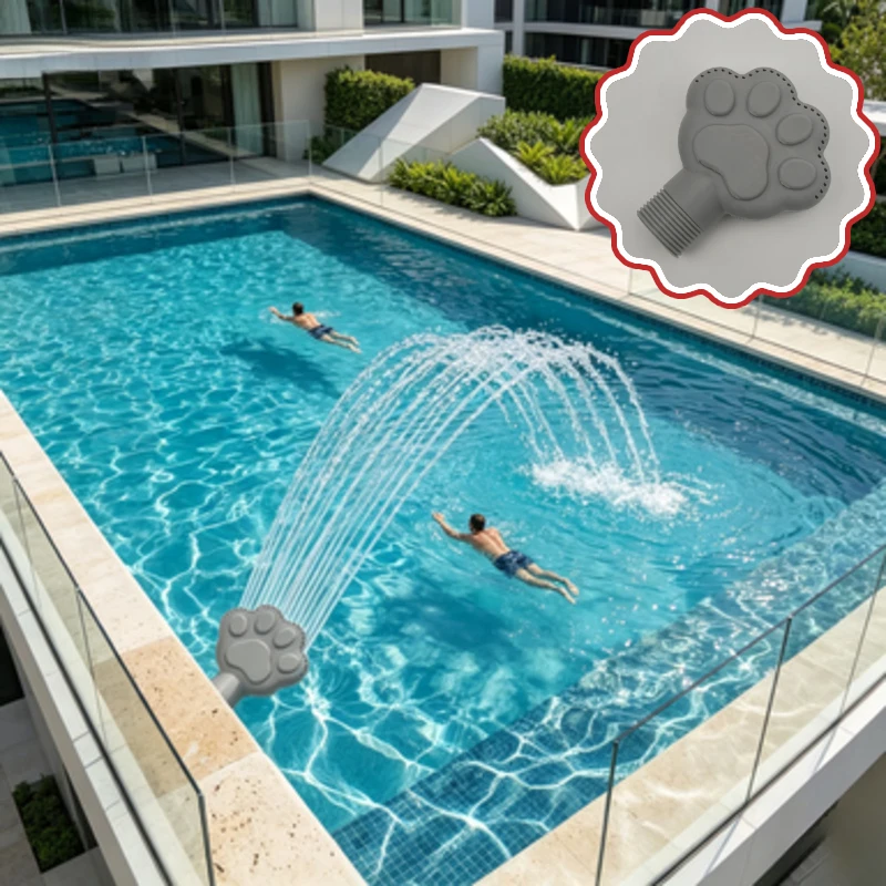Cute Cat Paw Shaped Pool Aerator Fountain Nozzle, 3/4 Inch Universal Thread Interface Fits Above Ground And Underground Pools