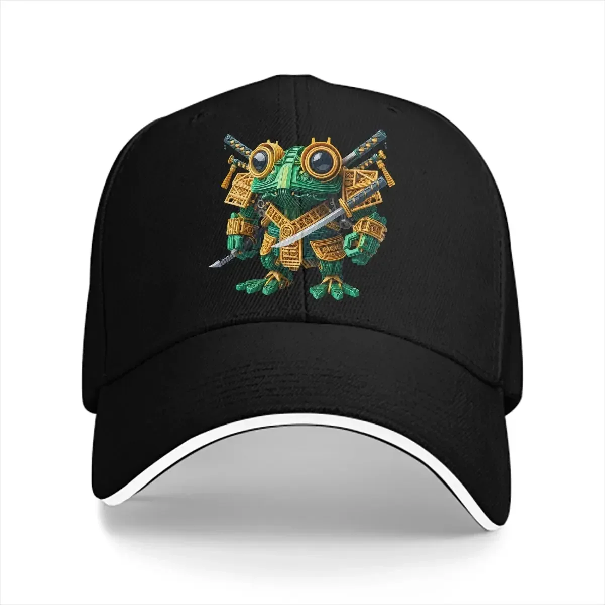 Washed Men's Baseball Cap Samurai Sports Snapback Caps Dad Hat Funny Frog Animal Golf Hats