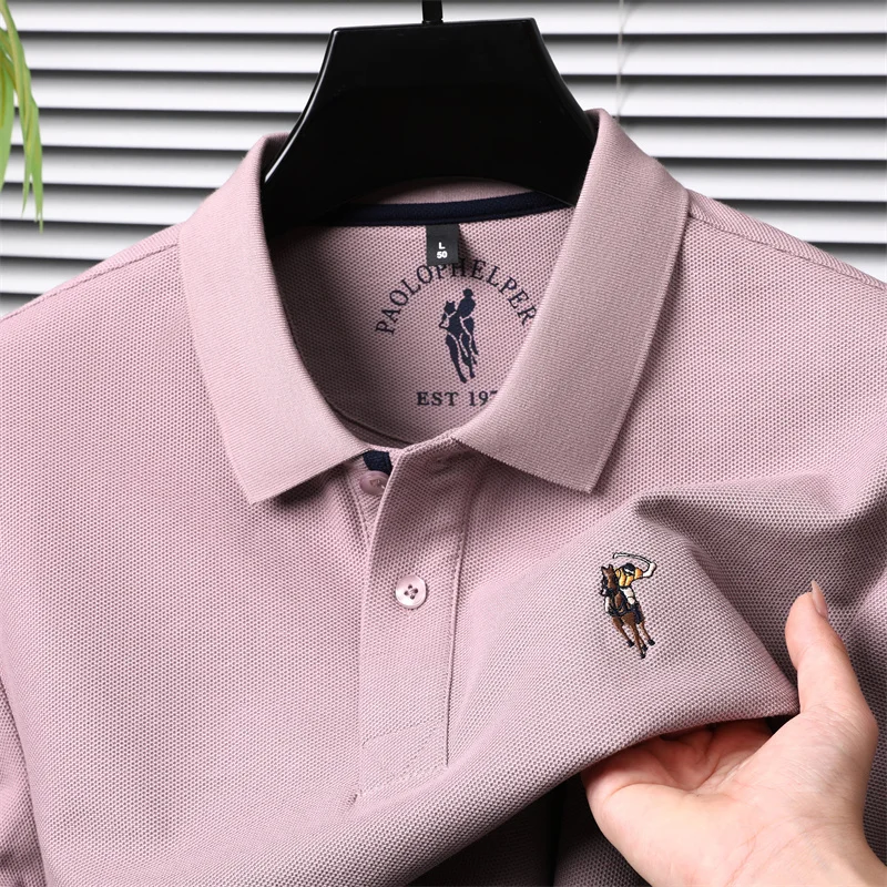 

Высококачественный 100% чистый хлопок рубашка POLO для мужчин весна - осень роскошь бренд вышивка корейская модная футболка отдых бизнес мужская одежда