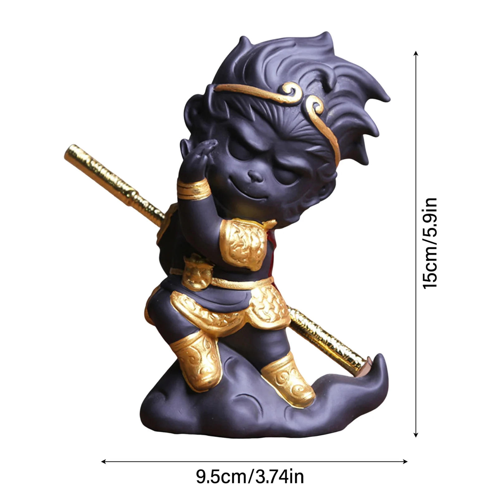 1pc Monkey Tea Pet Ornament Exquisite Sun Wukong Ceramic Figure for Home Decor Living Room Office Desk Art Gift Durable