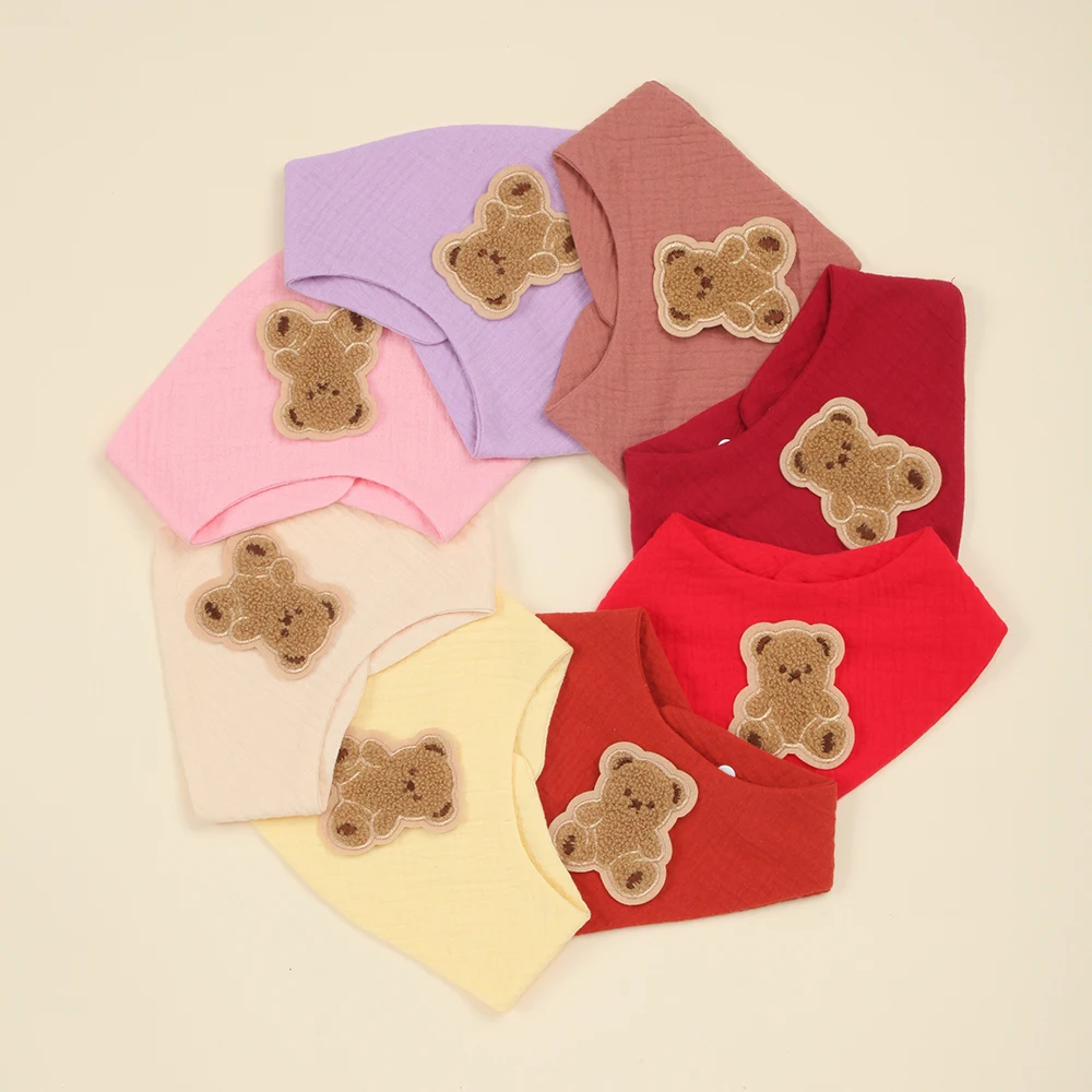 

Набор из 8 супервпитывающих детских слюнявчиков: мягкие, регулируемые, для девочек, хлопковые треугольные слюнявчики для малышей, незаменимые товары для новорожденных