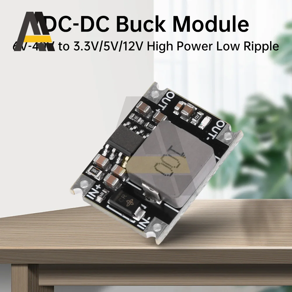 وحدة إمداد الطاقة منخفضة التموج DC باك ، منظم طاقة عالي ، 5A ، 6V-40V إلى V ، 5V ، 12V