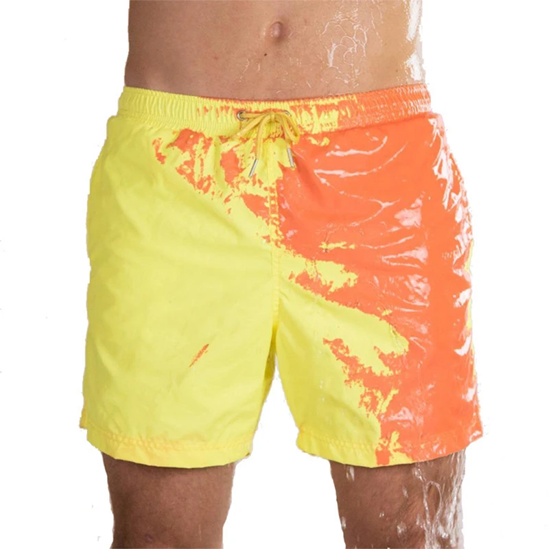 Magical Change Color Beach Shorts Summer Men Swimming Trunks Swimwear Swimsuit Quick Dry bathing shorts Beach Pant Drop shipping