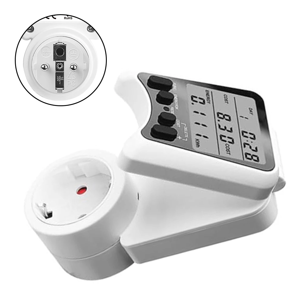For Home Appliances Power Meter Socket 16A Power Meter For Home Office Time-of-use Cost Tracking Real-time Consumption Readout