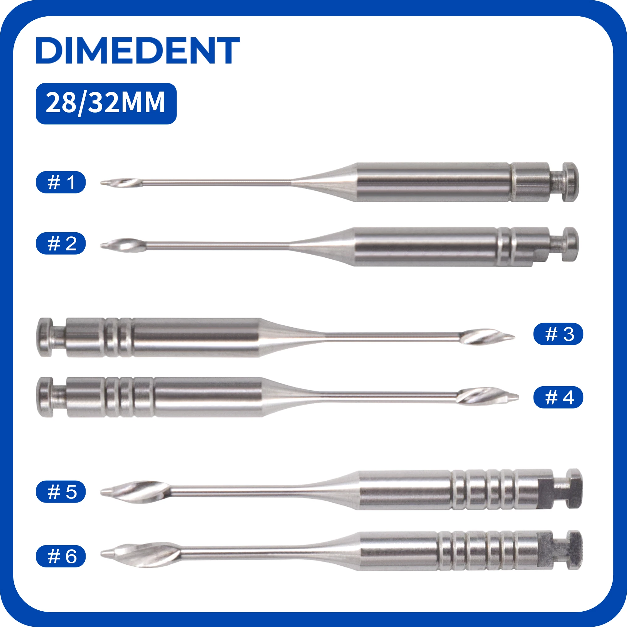 3 Boxes DIMEDENT Dental Endodontic Gates Drill Glidden Rotary 28/32mm Engine Use Stainless Steel Endo File Dentistry Instrument