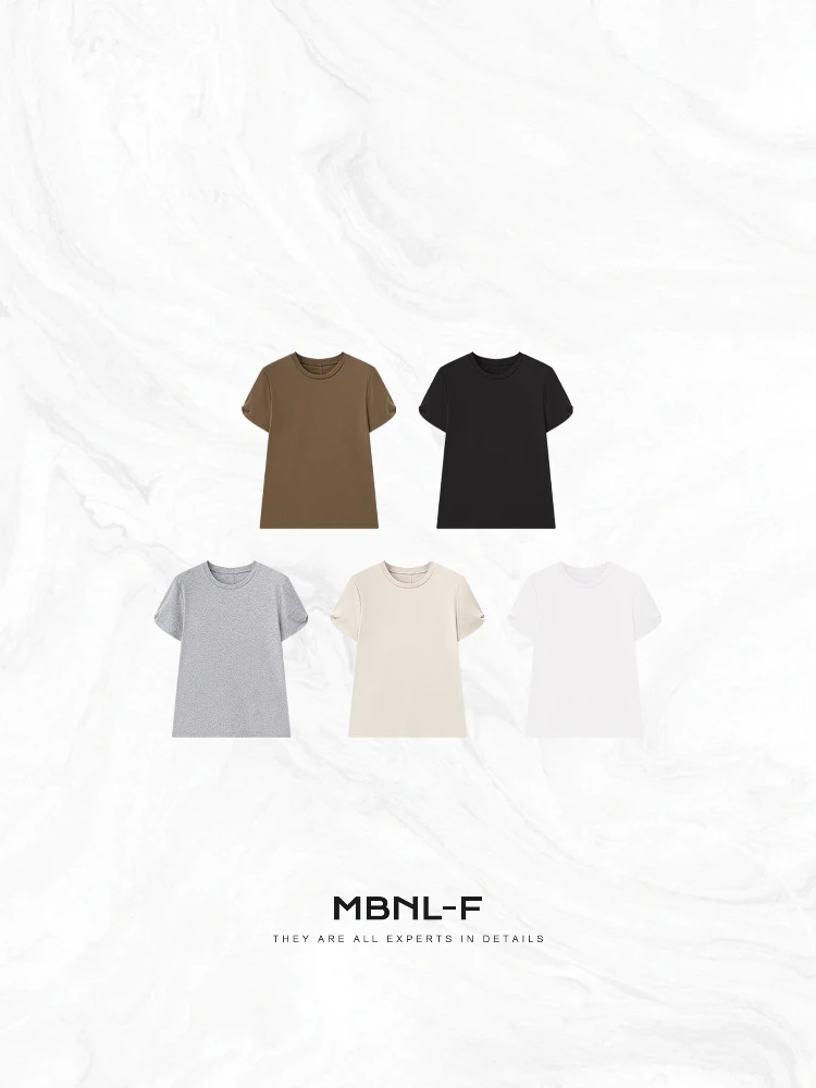 

Футболка MBNLF Hanrted ort Sve T-irt из 100% хлопка, удобная, с манжетами, свободного кроя, для женщин, на осень