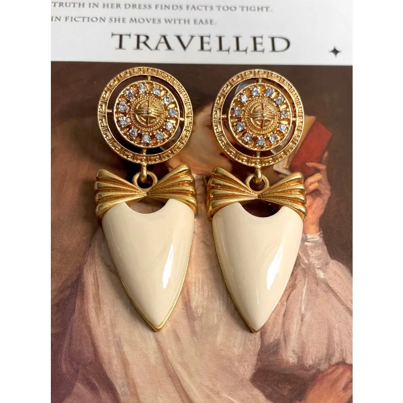 

Retro earrings cat antique style old objects medieval earrings