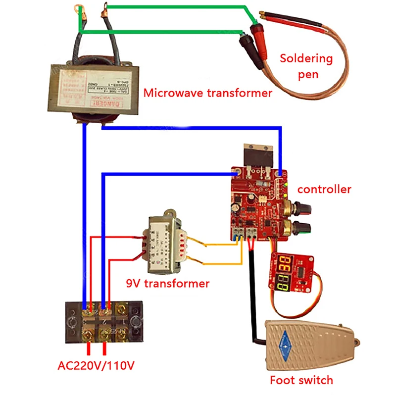 NEW Spot Welder Module 40A 100A Spot Welding Machine Control Board Adjust Time Current Transformer Controller Panel Accessories
