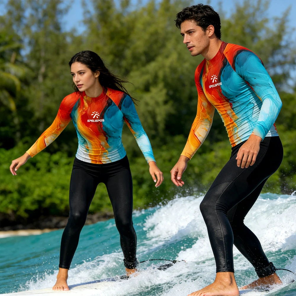 

Long Sleeve Rash Guard Men Women Sailing Top Wear UPF50+ Surfing Shirt Beach Swim Sportswear for Water Sport Fishing Touring