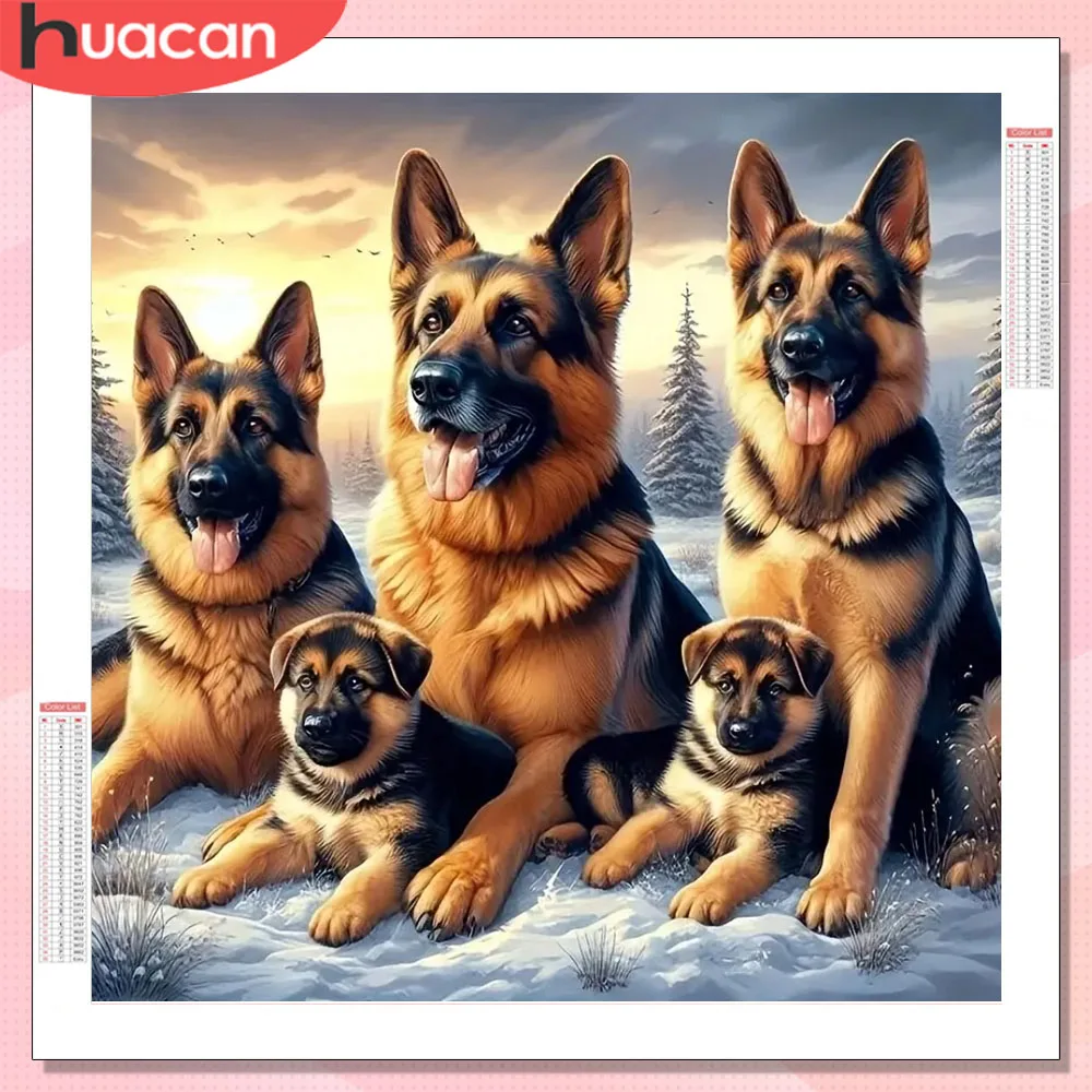 

HUACAN 5D Diamond Painting Dog Animal Mosaic Rhinestones Pictures Full Square Round Drill Diamond Embroidery Wall Decor