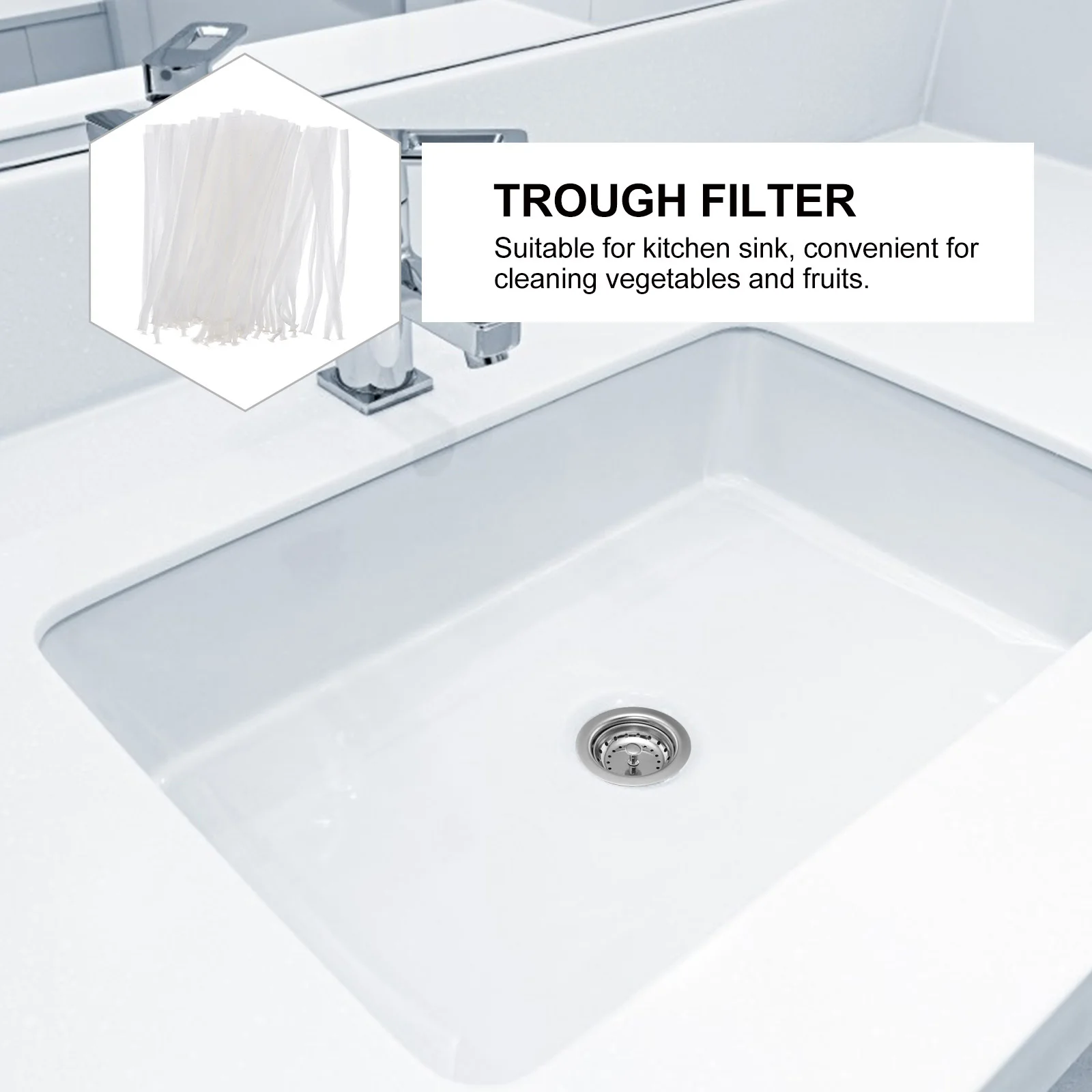 

100Pcs Disposable Kitchen Sink Drain Filter Mesh Bag Fine Nylon Strainer Net Food Scraps Trap Elastic Opening Versatile Use