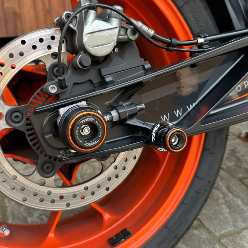 Per KTM 790 DUKE Duke790 2018-2024 2025 Moto Anteriore Asse Ruota Posteriore Crash Slider Protector M10 Forcellone Bobine Slider Stand
