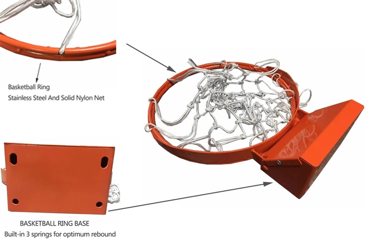 Professioneller offizieller Basketballring in Korbgröße/Rand