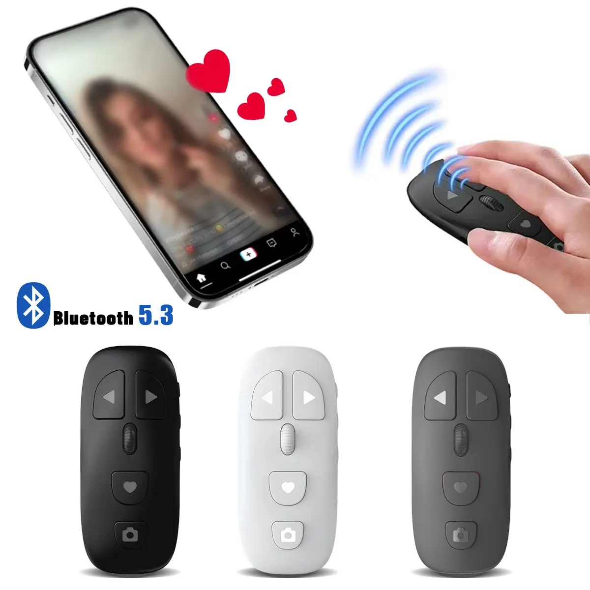 

Беспроводной Bluetooth-пульт дистанционного управления для TikTok, приложение для перелистывания страниц Kindle, беспроводной пульт для телефонов и камер, Type-C