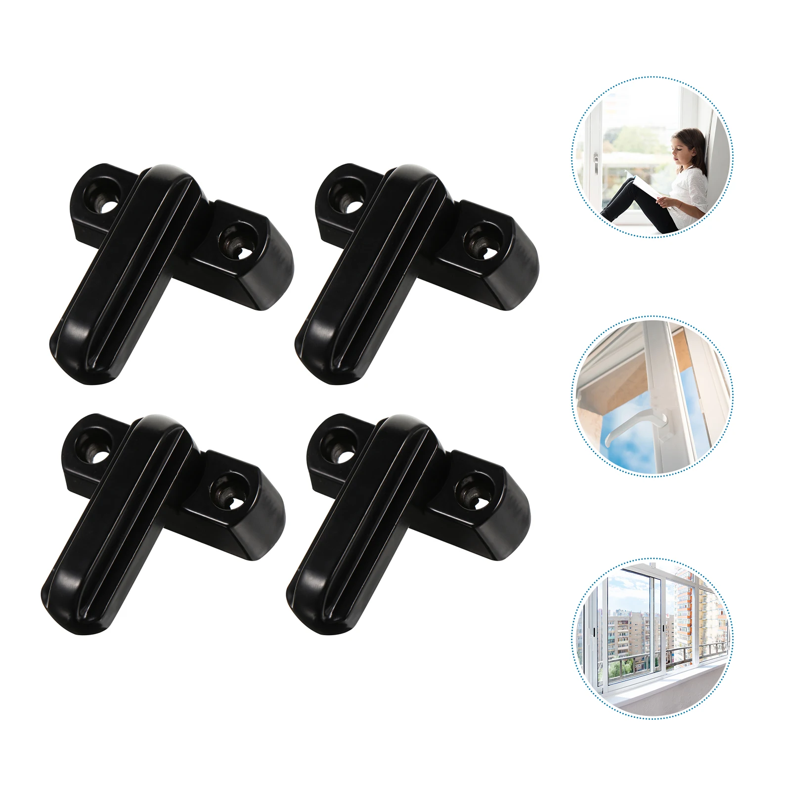

4pcs Window Locks Zinc Alloy Sash Blockers Security Locks Lock For Upvc Doors Windows Security Device Hardware Glass