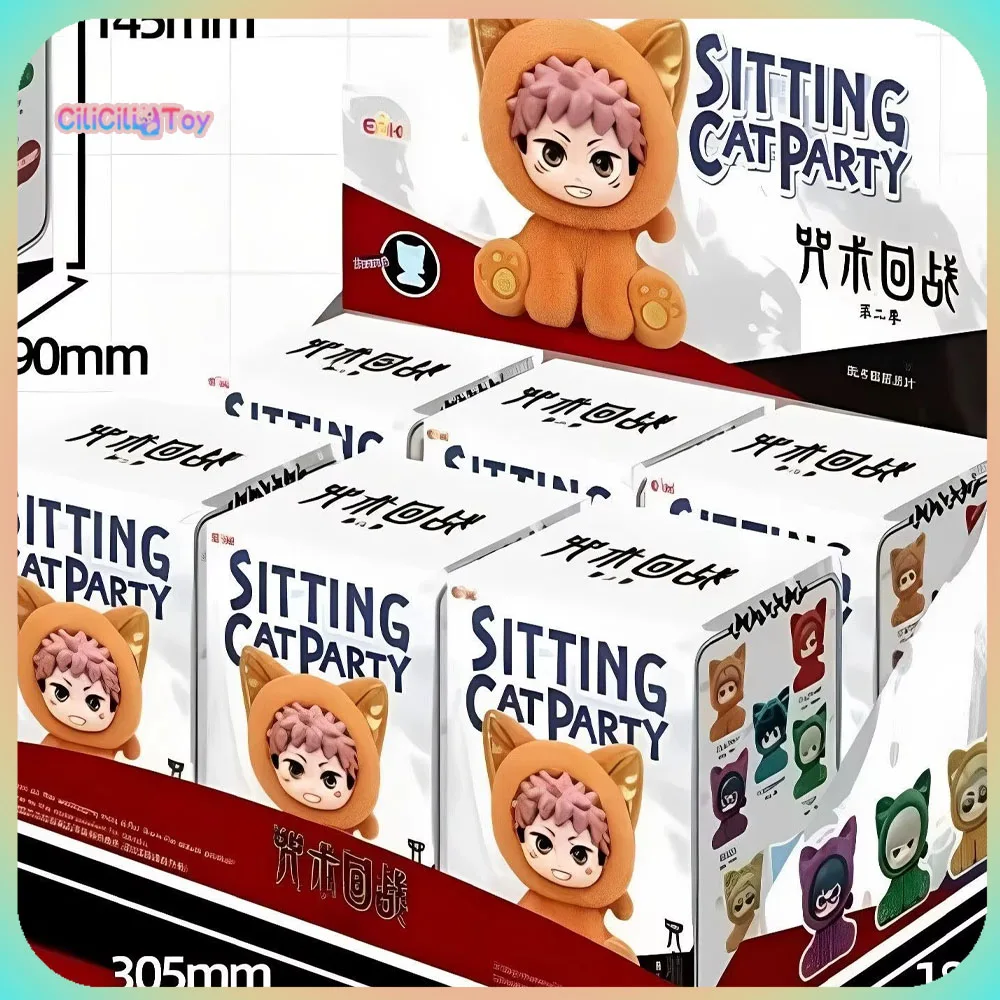 Original Jujutsu Kaisen Second Cat Sitting Party Series Blind Box Cartoon-Charakter Ornament Mystery Box Anime Yuji Itadori Geschenk