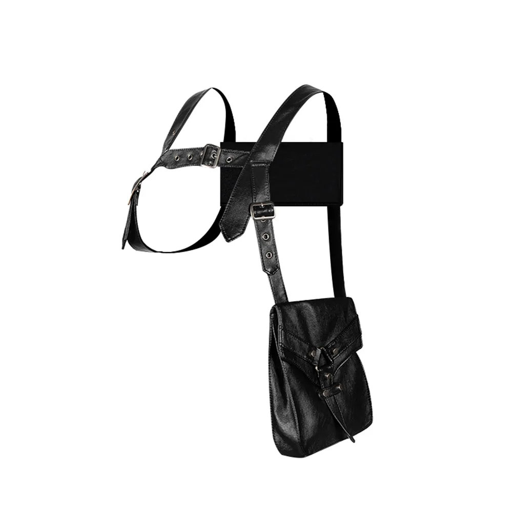 

Shoulder Bags Female Euro American Punk Washing Locomotive Bag Female Outdoor Casual Clothing Accessories Neutral Vest Bag