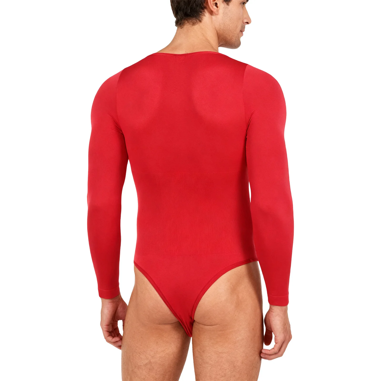 Мужское нижнее белье в рубчик, базовое боди, нижнее белье с квадратным вырезом и длинными рукавами, открывающаяся промежность, эластичный купальник, комбинезон для спортзала