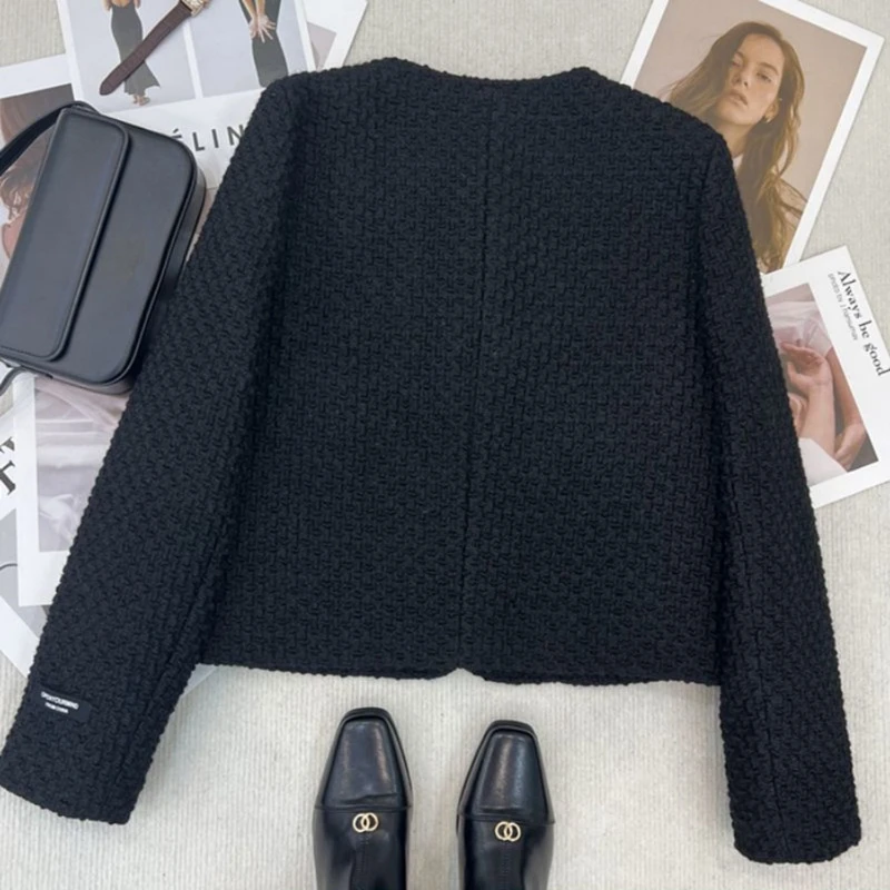 مبطن القطن الداخلية بطانة صف مزدوج زر المرأة سترة قصيرة الخريف الشتاء الساخن بيع الموسم السترات النسائية الأنيقة #2