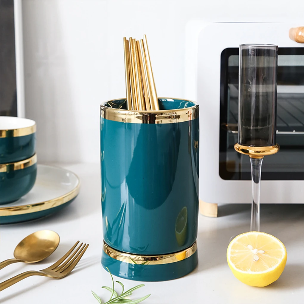 

Cutlery Ceramic Chopstick Holder Household Storage Box Knife Fork Tableware Organizer Rack Kitchenware Supplies