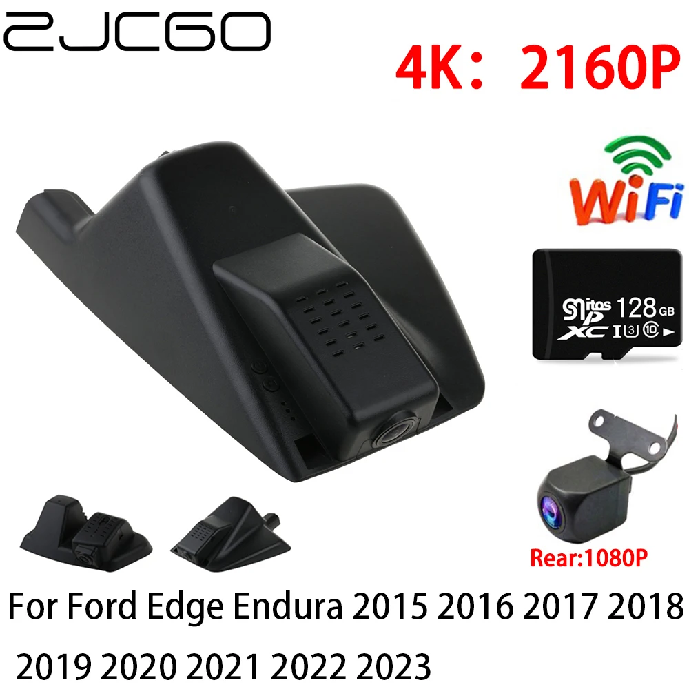 

ZJCGO 4K Car DVR Dash Cam Wifi Front Rear Camera 2 Lens 24h for Ford Edge Endura 2015 2016 2017 2018 2019 2020 2021 2022 2023