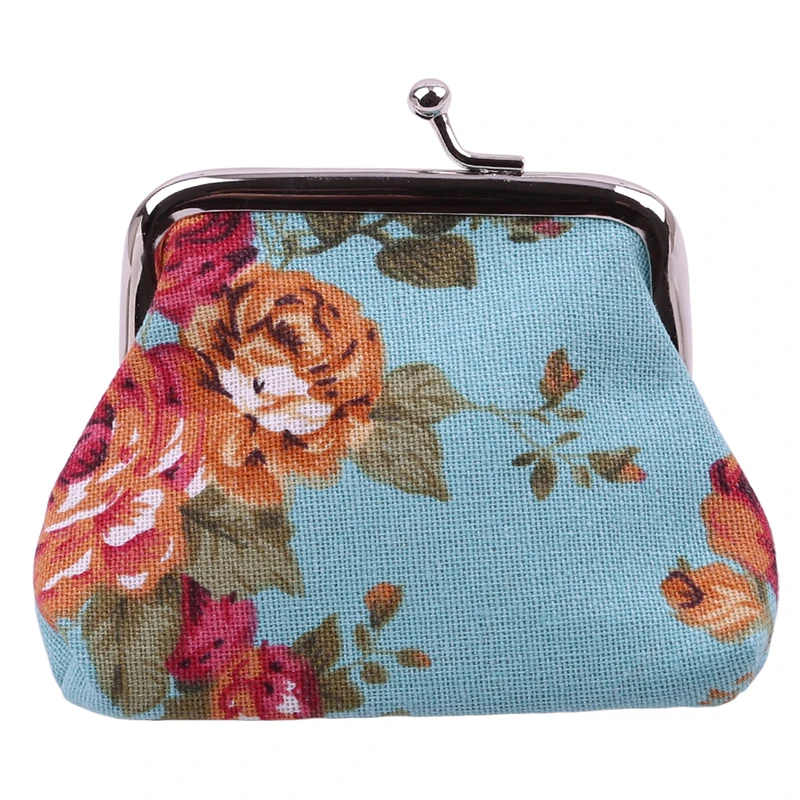 Monedero con broche para mujer, cartera pequeña Retro para mujer, bolso de mano de moda con flores Vintage, bolso de dinero, regalo de flores buenas, 2022