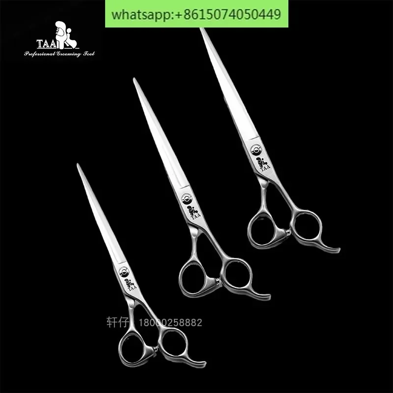 Tata tesoura it pet beleza tesoura aparar cão gato 6.5 polegada dente reto curvo tesoura taa